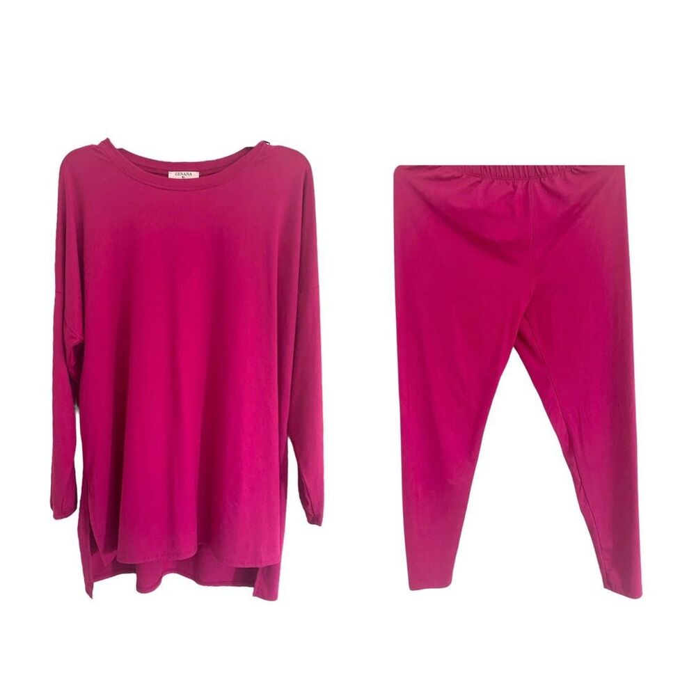 Zenana Hot Pink PJ Set Sz XL